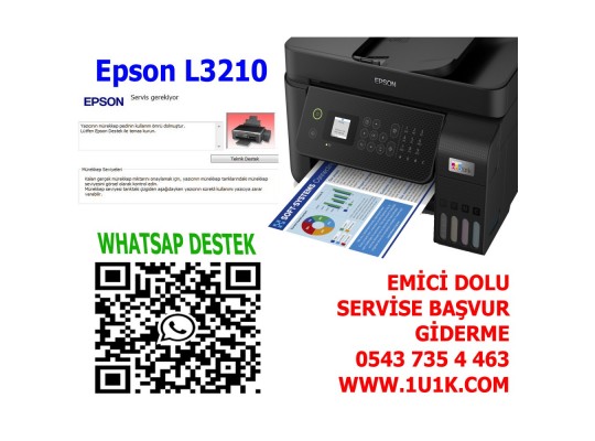 Epson L3210 servise başvur giderme  atık Dolu